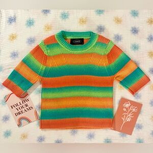 Cider— Bright Stripe Knitted Tee  🪩✨